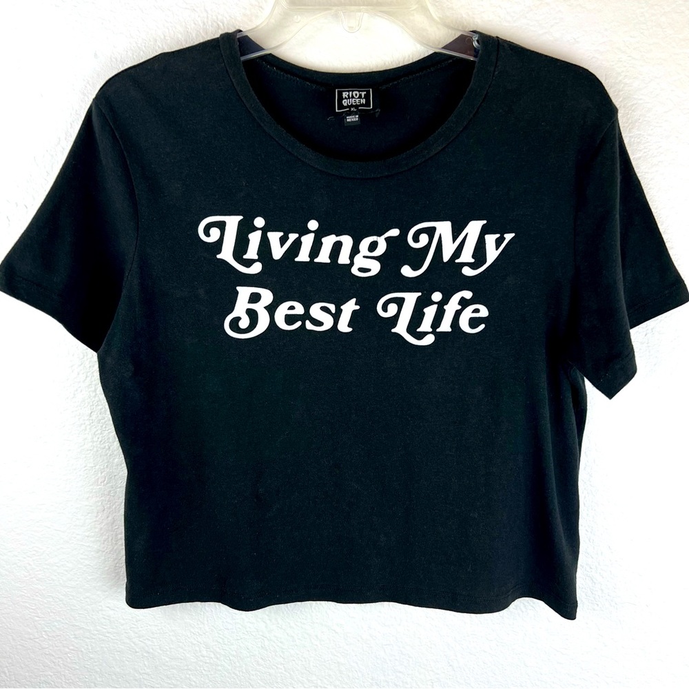 ❤️ Living My Best Life Crop Stretch T-shirt